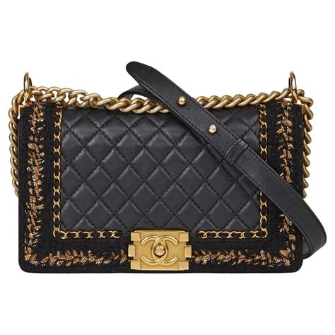 chanel boy bag black and gold outfit